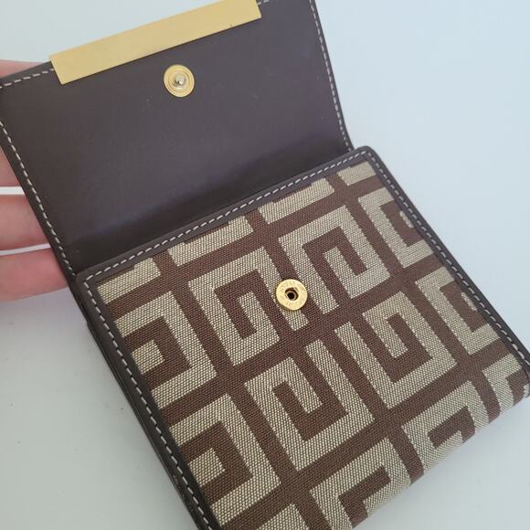 Givenchy Wallet Signature Brown Bifold 4x4 Medium Card Holder Logo Unisex Design - Picture 10 of 13